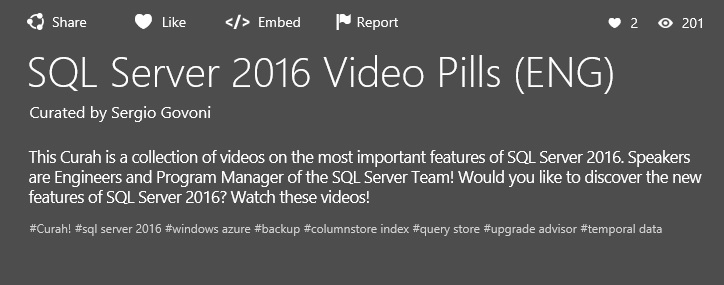 SQL Server 2016 Video Pills