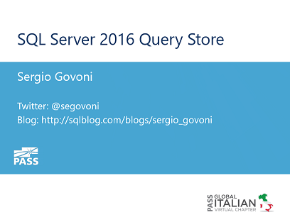 SQL Server 2016 Query Store Video su Channel 9