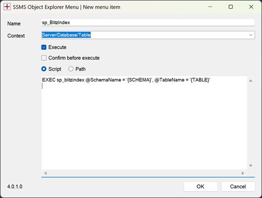 SSMS Object Explorer Menu new item screenshot
